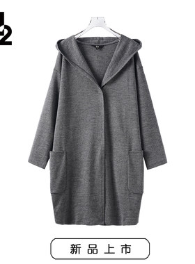 M2品牌奥莱店女装春秋款式大码休闲针织连帽薄款长袖外套