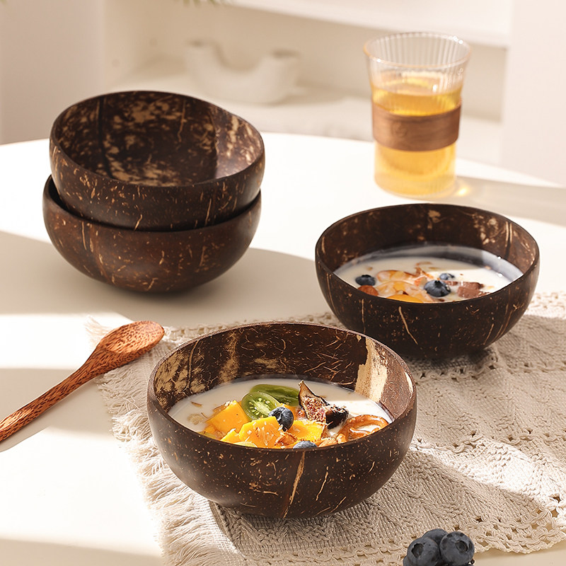 越南天然椰子壳碗博主同款椰壳碗水果沙拉碗奶昔燕麦片甜品轻食酸