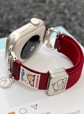 适用小米手环9pro手表带编织磁吸8por高级感红米watch6智能运动redmiwatch5的高颜值表链秋冬女生7代手带女款