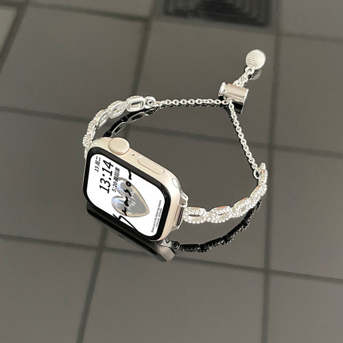 适用iwatchs9手表带质感s10女款applewatchs9小众新款s8s7苹果智能11手表链6夏季金属iwatchse女生高级感腕带