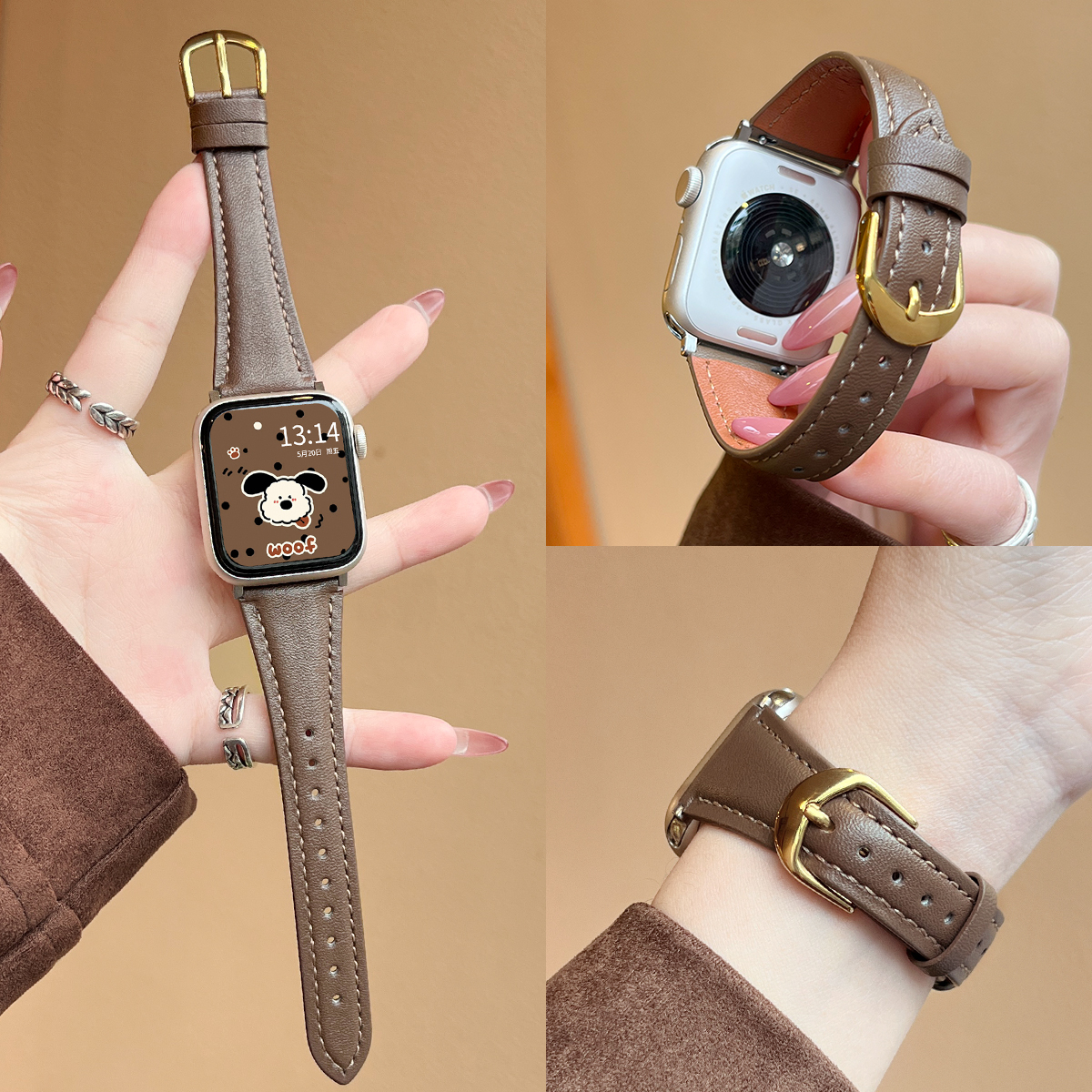 学长家新款创意超纤小蛮腰表带女