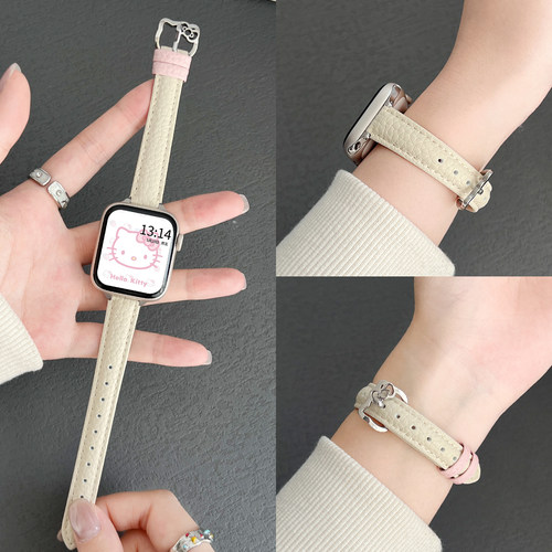 学长家新款创意荔枝纹kt猫扣表带