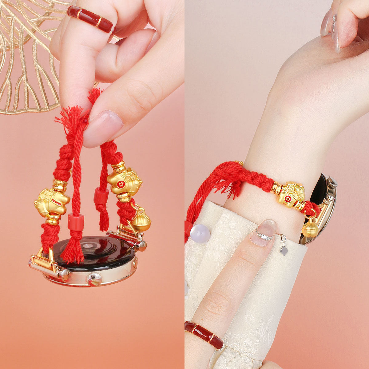 学长家新年款小马编织手绳表带女