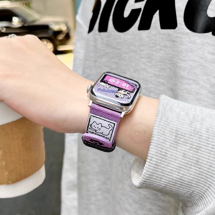 牛仔刺绣适用红米watch4手表带链新款真皮智能运动手表3手腕带redmiwatch4女款替换8pro小米手环7pro高级感