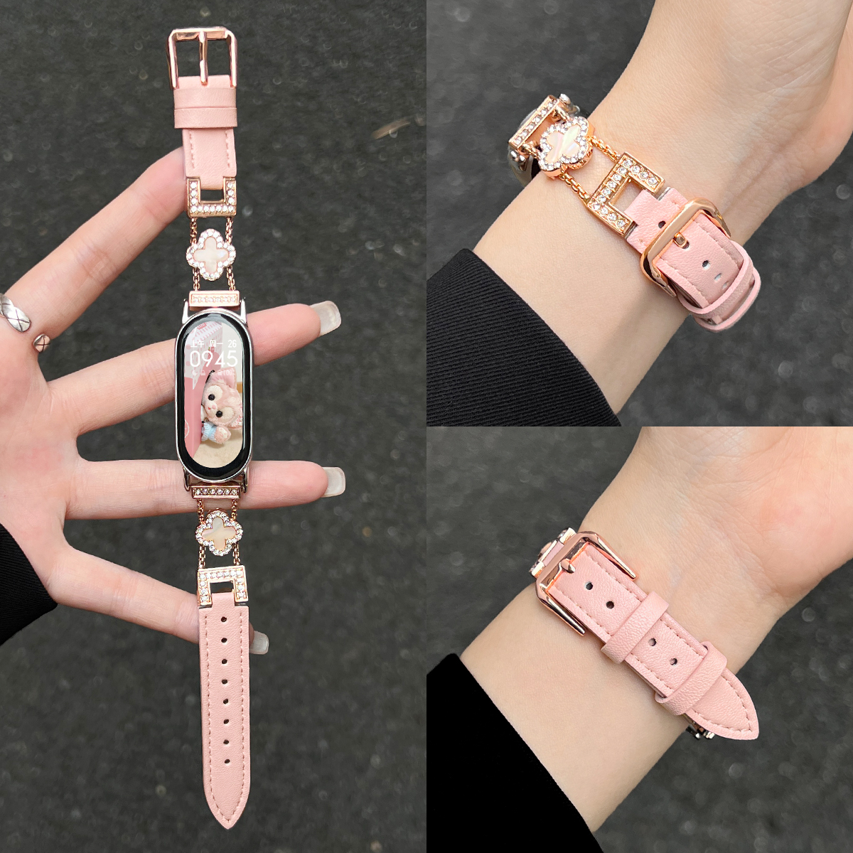 学长家创意四叶草间皮表带秋冬女