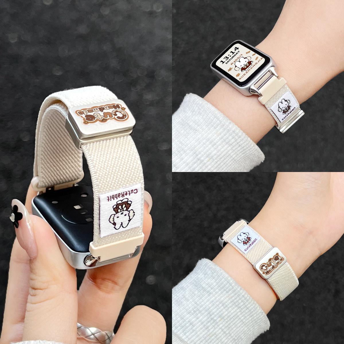 学长家创意米菲兔弹力表带秋冬女