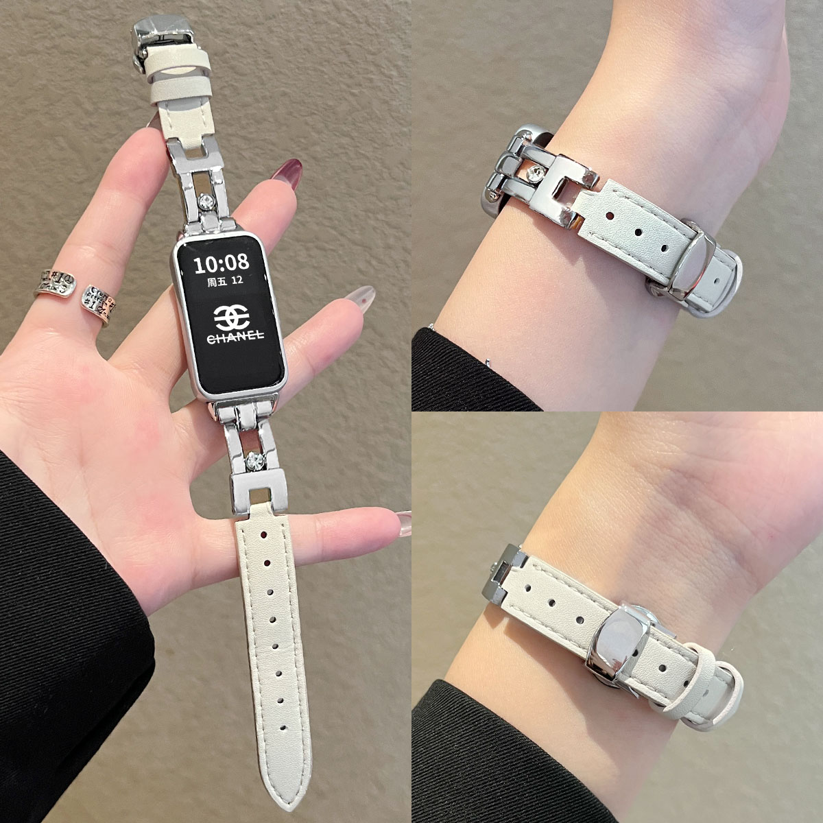 学长家创意滑梯皮质蝴蝶扣表带女