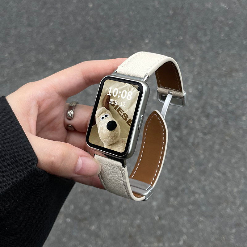 适用华为watchfit2手表表带新款真皮质watch fit new替换腕带活力款