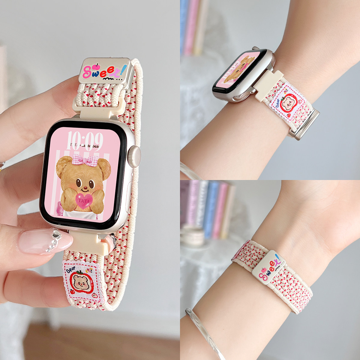 适用华为watch fit5手表带女士专用fiti5pro新款智能手环watchfit4的搭配编织手带高级感女款3夏天系列2精致1