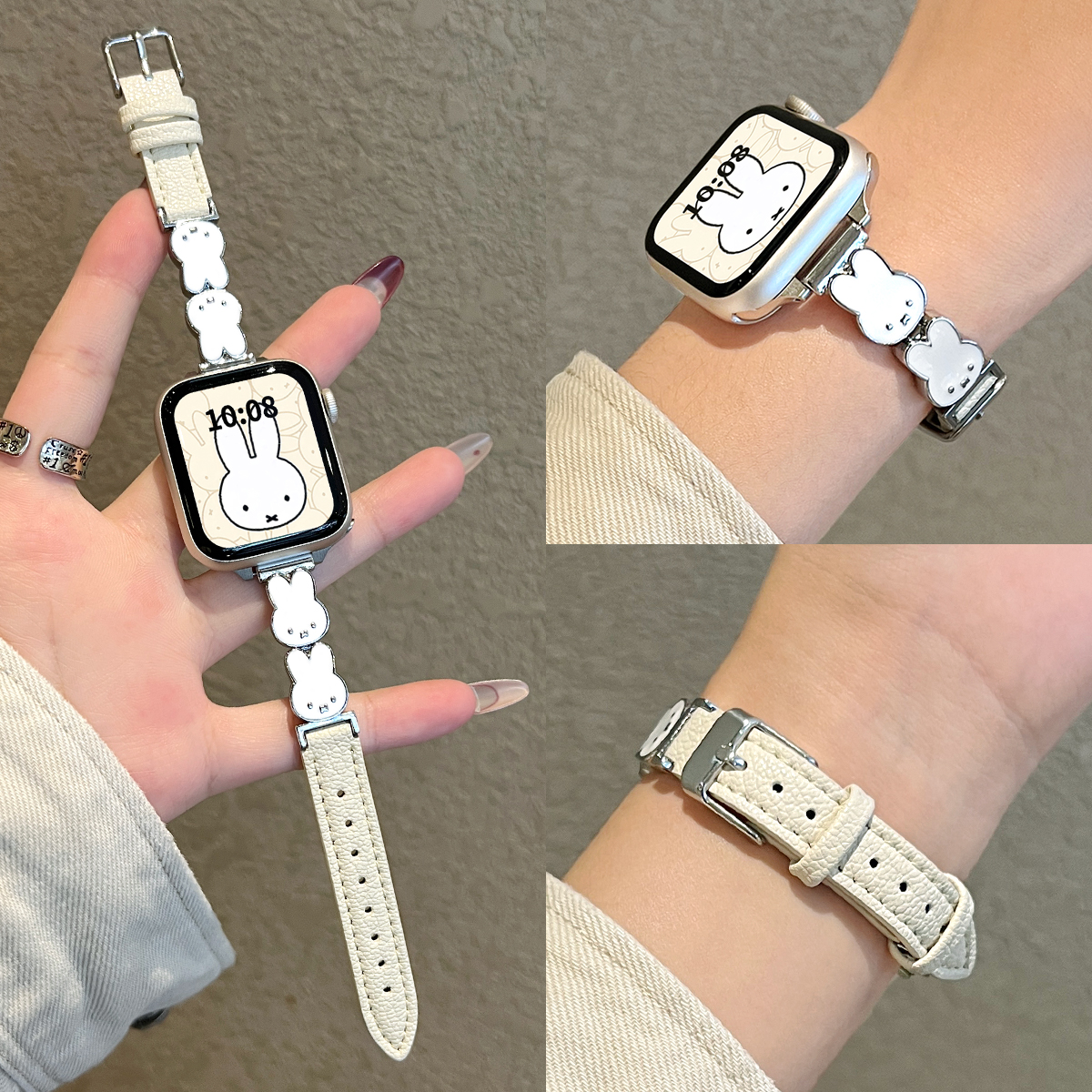 学长家新款创意米菲兔间皮表带女