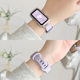 适用华为手环10手表带链硅胶9nfc版 7荣耀系列6pro九十代手腕带band9手表链高级感女生夏天 智能运动8电子新款