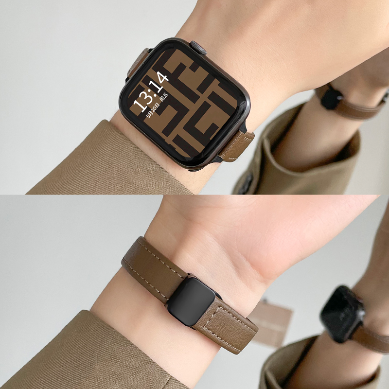 学长家新品真皮磁吸扣表带高级感