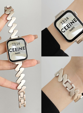 适用小米手环8pro表带链9pro版高级感手腕带6金属表链redmiwatch4女生八九代红米watch4/5手表带夏天7por手带