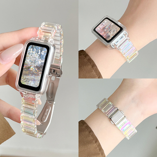 专用硅胶手带高颜值band8 智能运动11pro腕带高级感荣耀电子十代表链女款 适用华为手环10手表带新款 树脂9nfc版