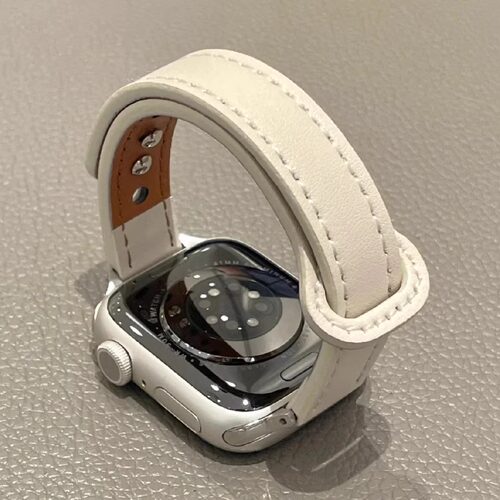 学长家小香风双钉扣皮质表带