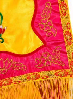 围用围龙凤绸缎红色正面桌裙福台1.2桌围桌裙龙头神台黄色刺绣米