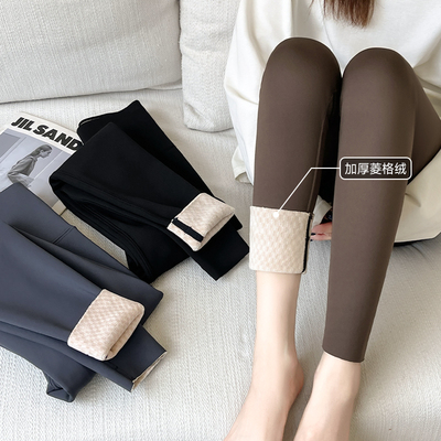 加绒加厚收腹提臀高腰打底鲨鱼裤