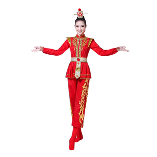 成人花木兰演出服装女戏曲舞蹈服腰鼓队舞台打鼓秧歌广场舞表演服