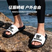 休闲一字凉拖轻便沙滩鞋 户外两用舒适平跟运动时尚 男拖鞋 回力夏季