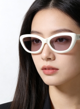 猫眼造型高级感偏光墨镜UV400防紫外线辐射防晒近视韩版太阳眼镜