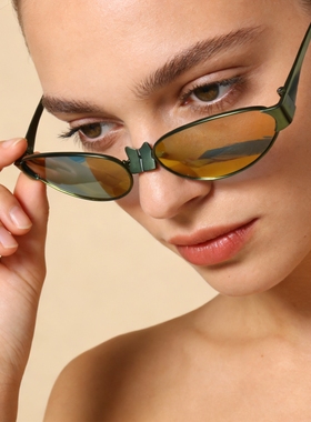 小众无鼻托猫眼UV400防晒墨镜