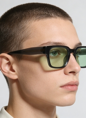 方形极简薄荷绿UV400防晒墨镜