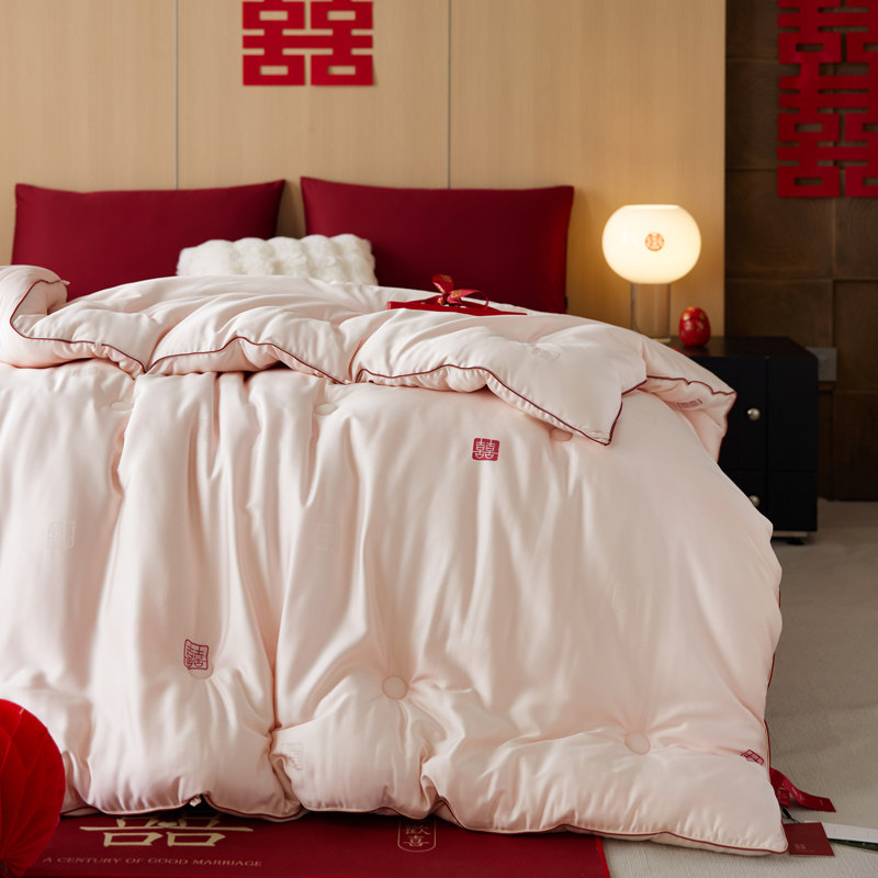 自然醒高端轻奢20%蚕丝蛋白结婚庆喜被春秋被芯陪嫁喜字加厚冬被,床上用品,化纤被,淘宝优惠券,粉丝福利购,淘宝优惠卷