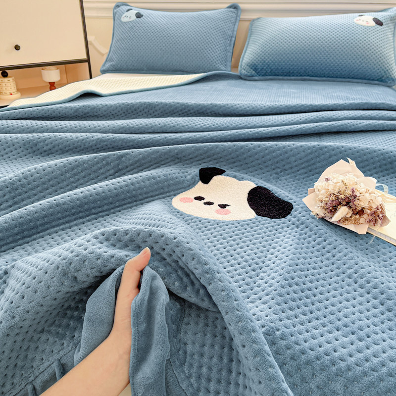 自然醒A类牛奶绒夹棉床笠加厚