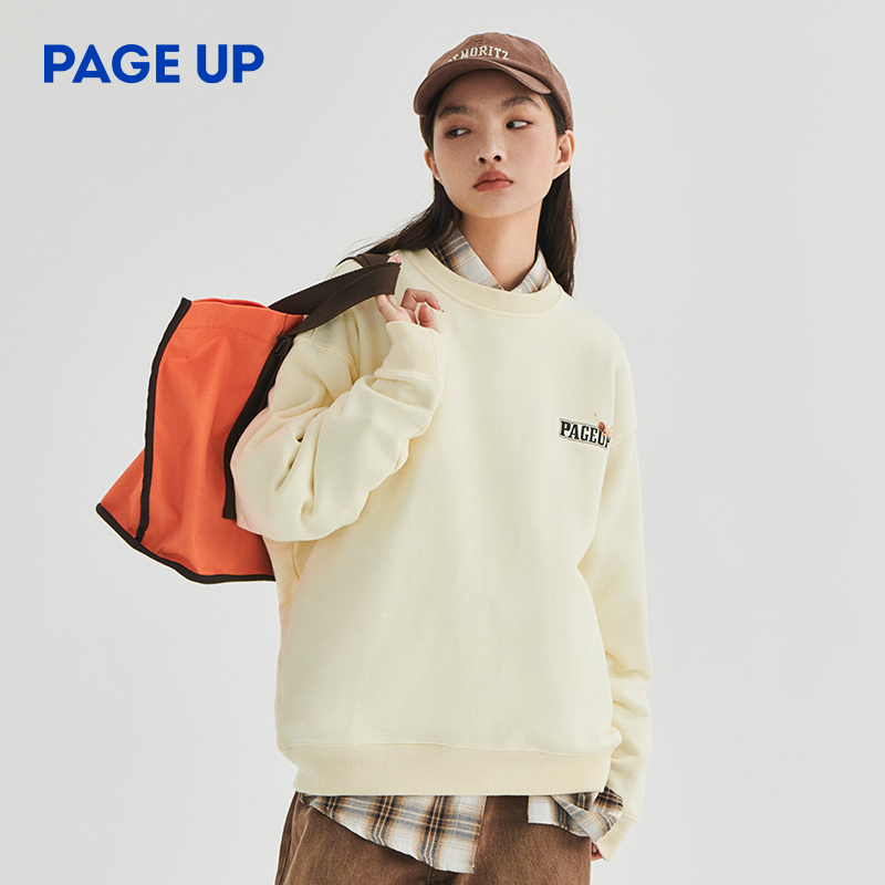 pageup潮圆领套头卫衣秋冬季