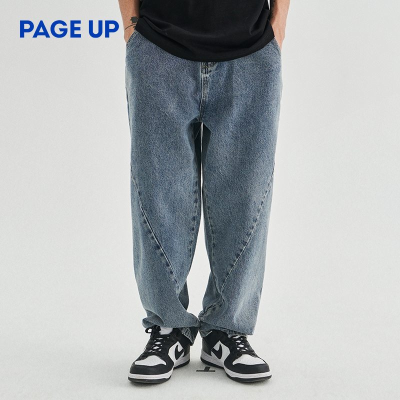 PAGEUP纯棉牛仔裤高克重长裤