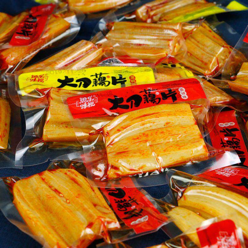新货黑鸭味鱼乐味视大刀藕片称重500g独立小包装开R味素食卤菜网