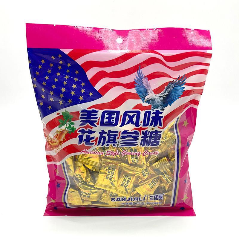 *香港三佳丽美国风味花S旗参糖408g薄荷糖年货招待糖果零食西洋参