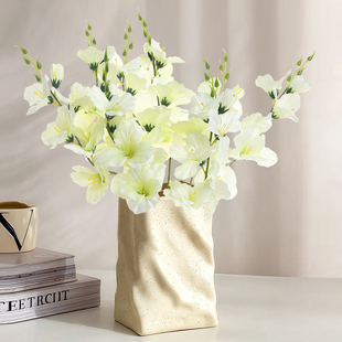 ins风6头剑兰仿真花假花摆设餐桌家居插花摆件婚庆花艺绢花装饰