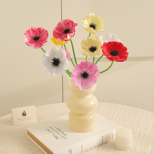 ins虞美人仿真花假花摆设 家居客厅装饰餐桌花摆件婚庆绢花罂粟花