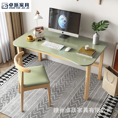 实木书桌简约家用卧室中学生北欧小户型学习写字桌原木台式