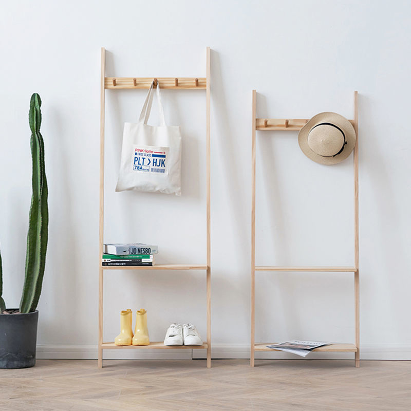 衣架落地立式家用门口衣帽架挂衣架衣服架子卧室多功能置物架实木