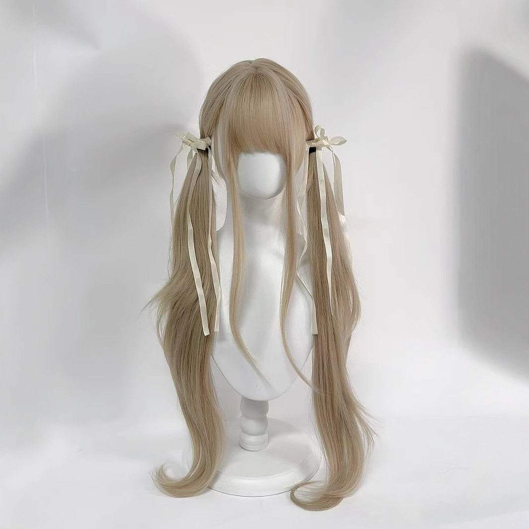 许昌元泱假发洛丽塔古早萝莉甜美假发lolita长卷发80cm头套白金色