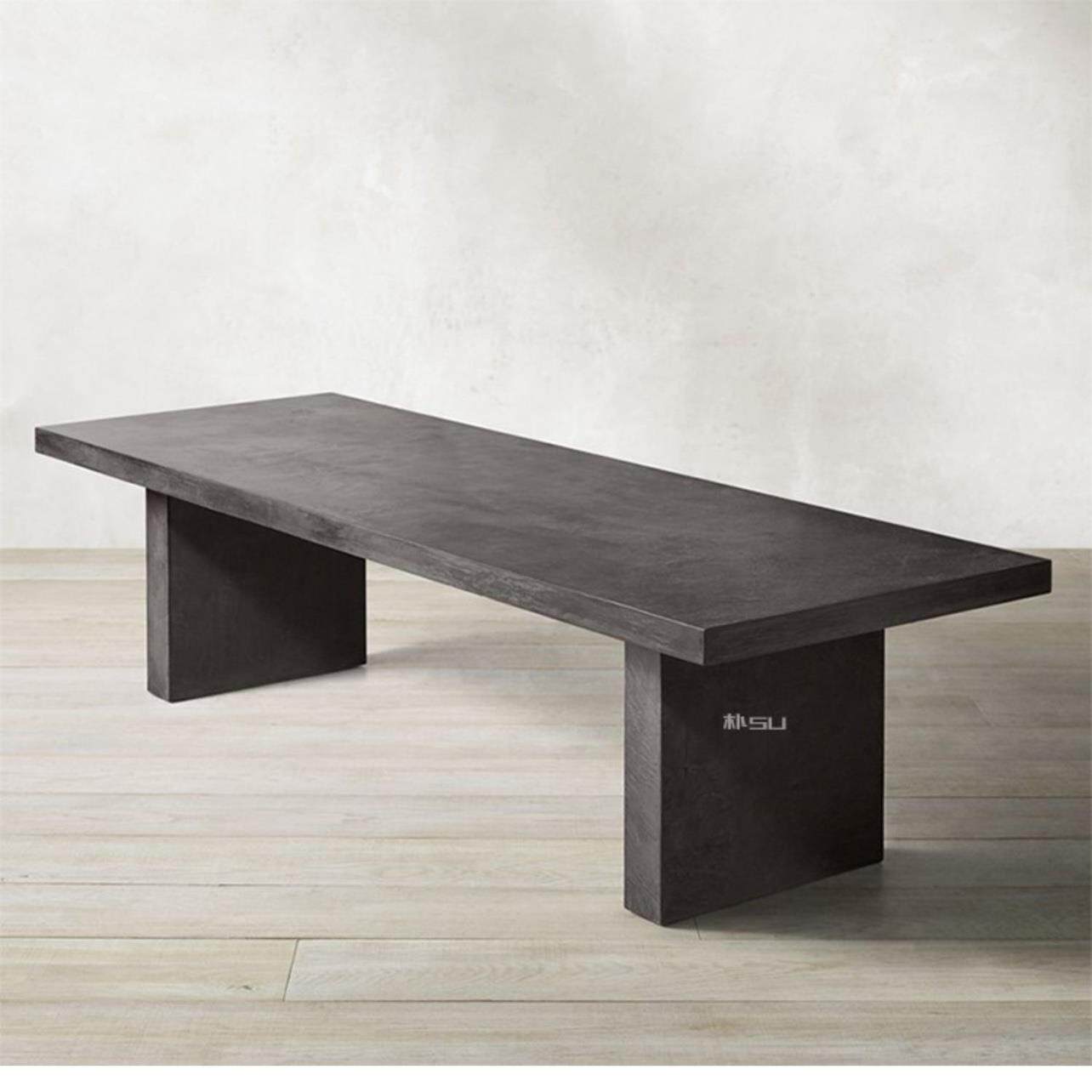 工业风复古实木大板会议桌极简设计师办公桌创意原木洽谈桌工作台