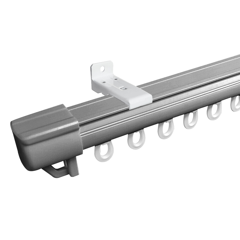 窗帘轨道顶装滑轨侧装导轨滑道单轨双直轨弯轨飘窗V罗马杆塑钢加