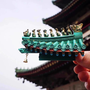 西安文创纪念品钟楼檐间脊兽冰箱贴磁贴陕西博物馆旅游特色伴手