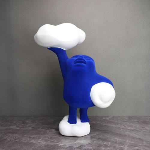 欧式创意树脂植绒笑脸人样板房电视柜办公室卧室客厅玄关饰品