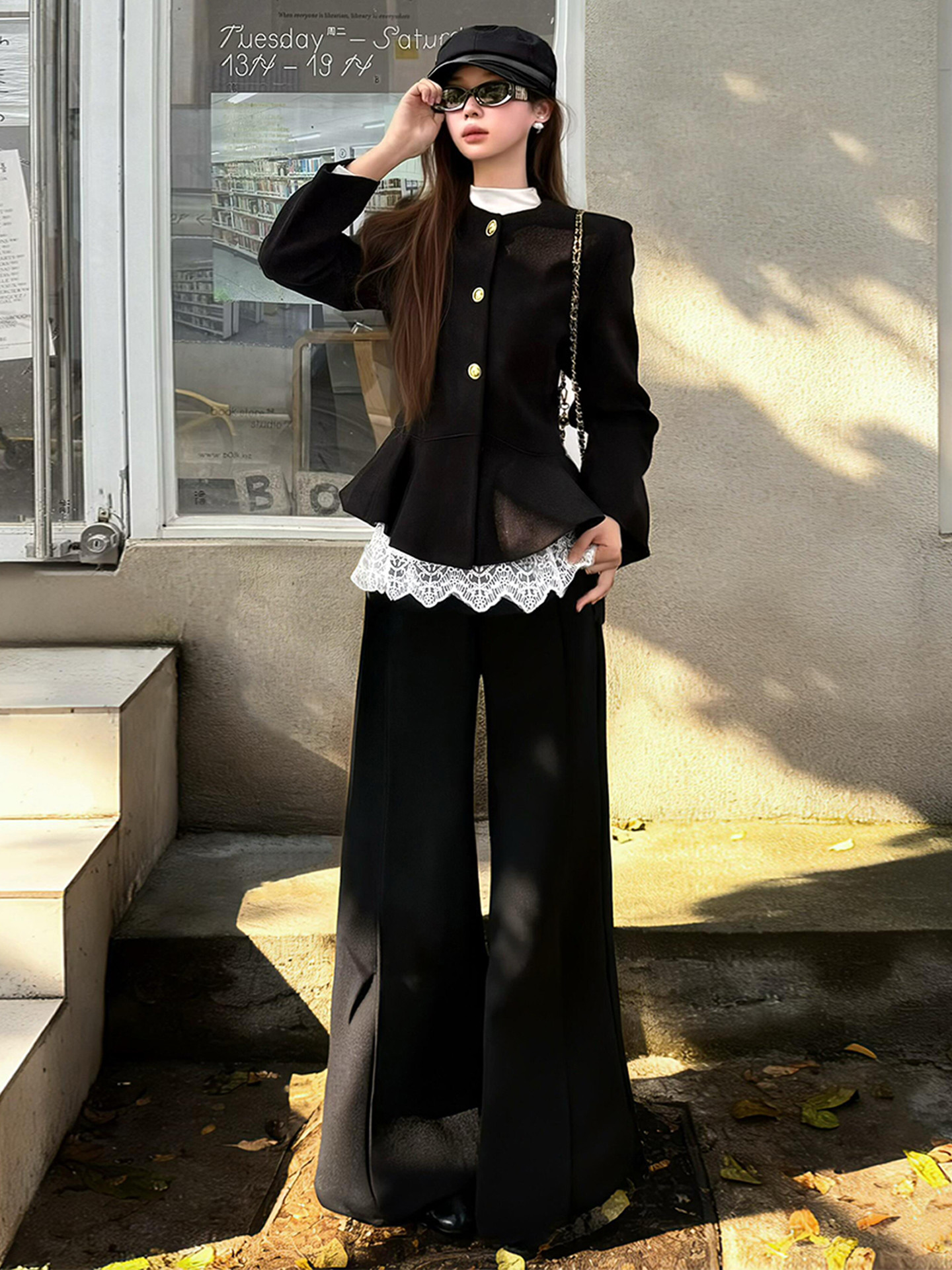 韩系黑色毛呢套装女秋冬季2025新爆款小个子香风巨好看气质一整套,女装/女士精品,时尚套装,淘宝优惠券,粉丝福利购,淘宝优惠卷