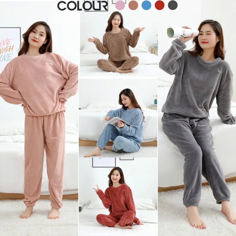 Autumn and Winter Warming Solid Thin Velvet Suit Women Thick