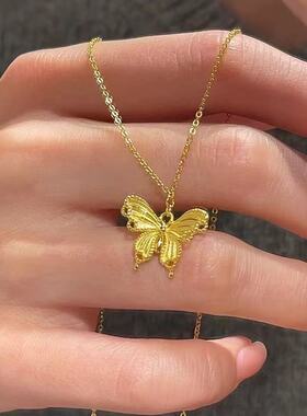 金色蝴蝶O字链项链562