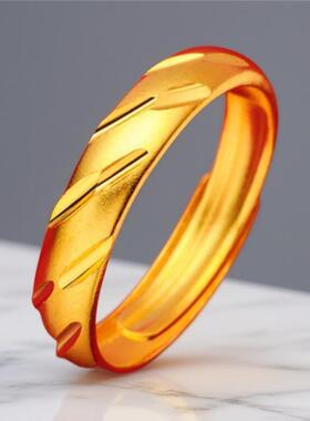 男女金枝玉叶光面素圈戒指