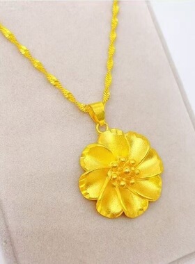 金色太阳花水波链项链