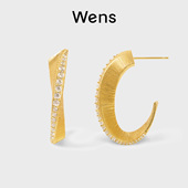 Wens星辰系列 新款 高级感轻奢小众耳环女设计百搭闪精致耳圈新年