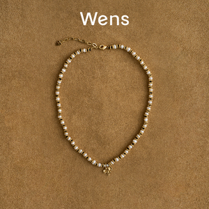 Wens抽象裙摆吊坠编绳珍珠短锁骨项链原创设计毛衣链高级感礼物