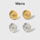 Wens部落图腾弧面球形耳环耳饰女金银双色生日礼物送女友