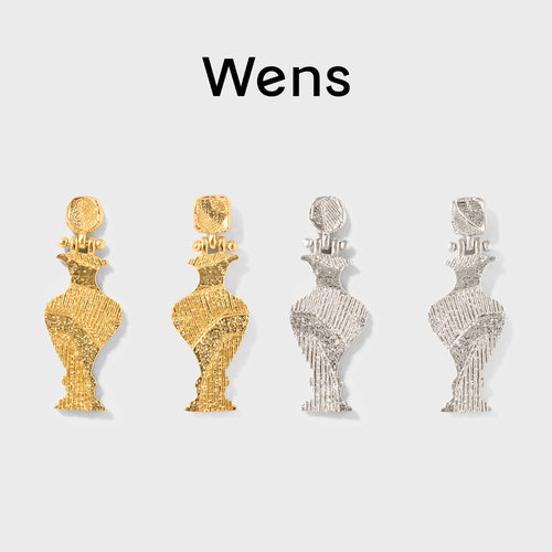 Wens浮雕瓶耳环耳饰女复古